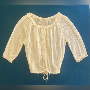 Mister Marty of California Vintage Sheer Peasant Blouse, Size Small/Medium